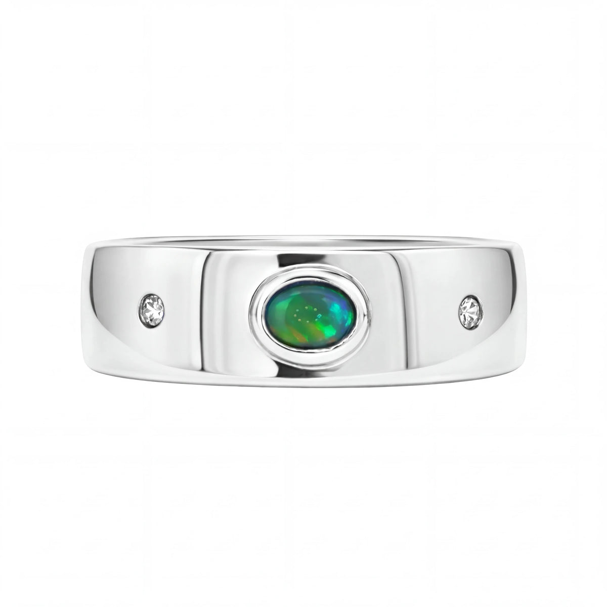 Australian Black Opal Ring set in 925 Sterling Silver - Australian Opal Cutters and Pearl Divers