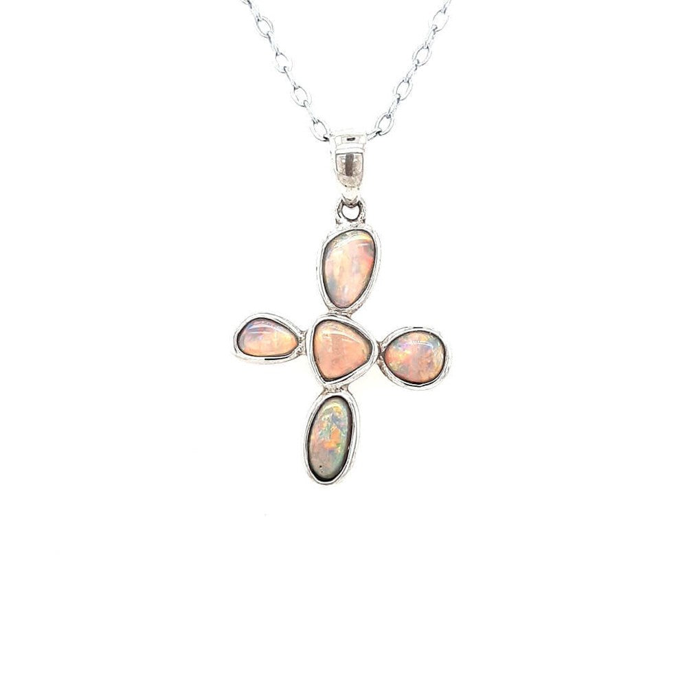 Natural Australian Dark Opal Pendant Set in Sterling Silver