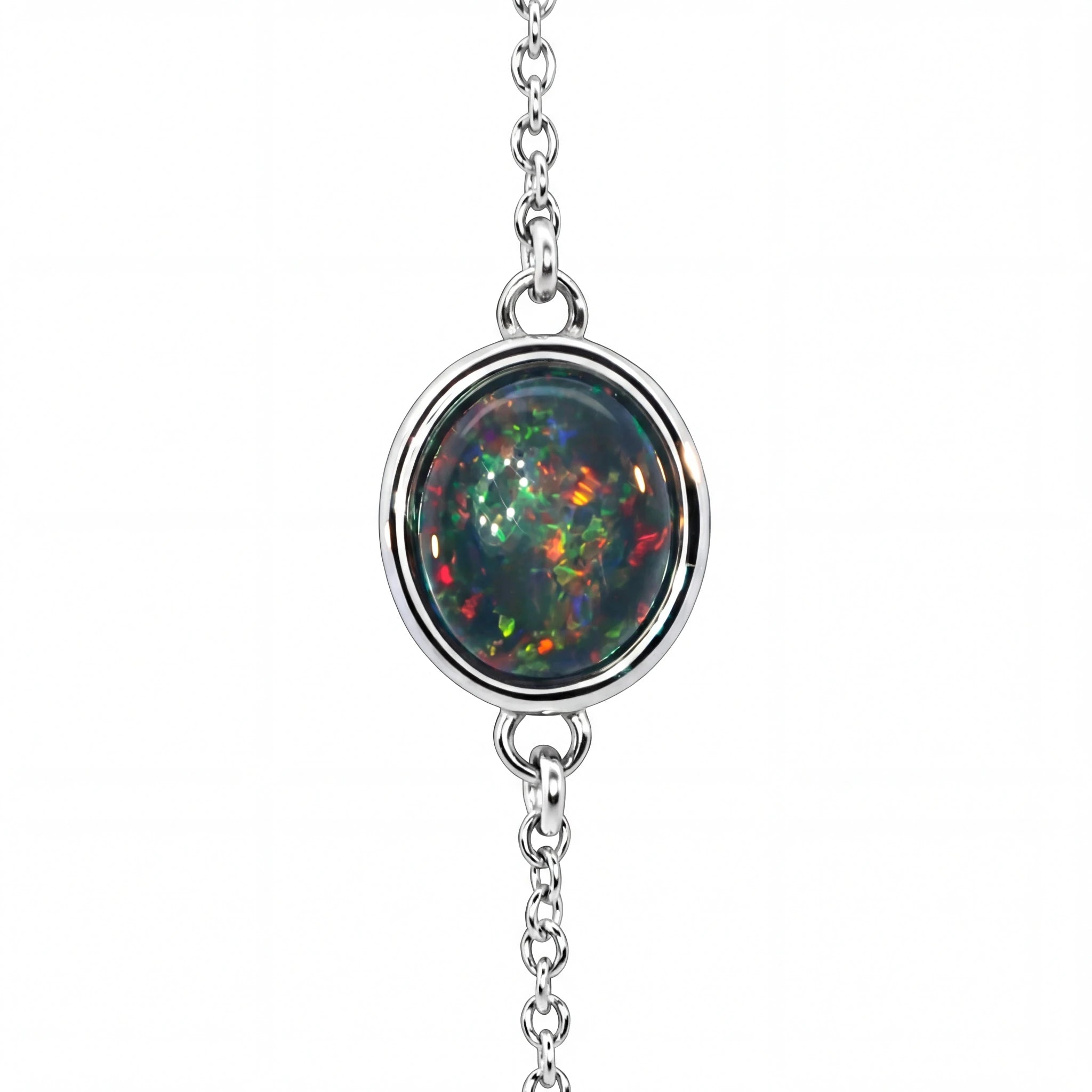 Triplet Opal Bracelet in Stainless Steel - Multicolour - Australian Opal Cutters and Pearl Divers