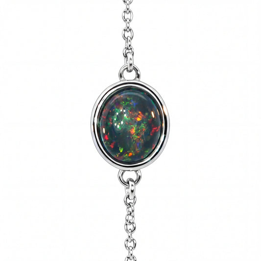 Triplet Opal Bracelet in Stainless Steel - Multicolour - Australian Opal Cutters and Pearl Divers