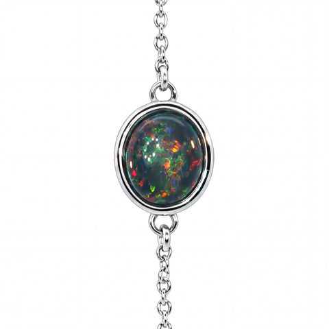 Triplet Opal Bracelet in Stainless Steel - Multicolour - Australian Opal Cutters and Pearl Divers