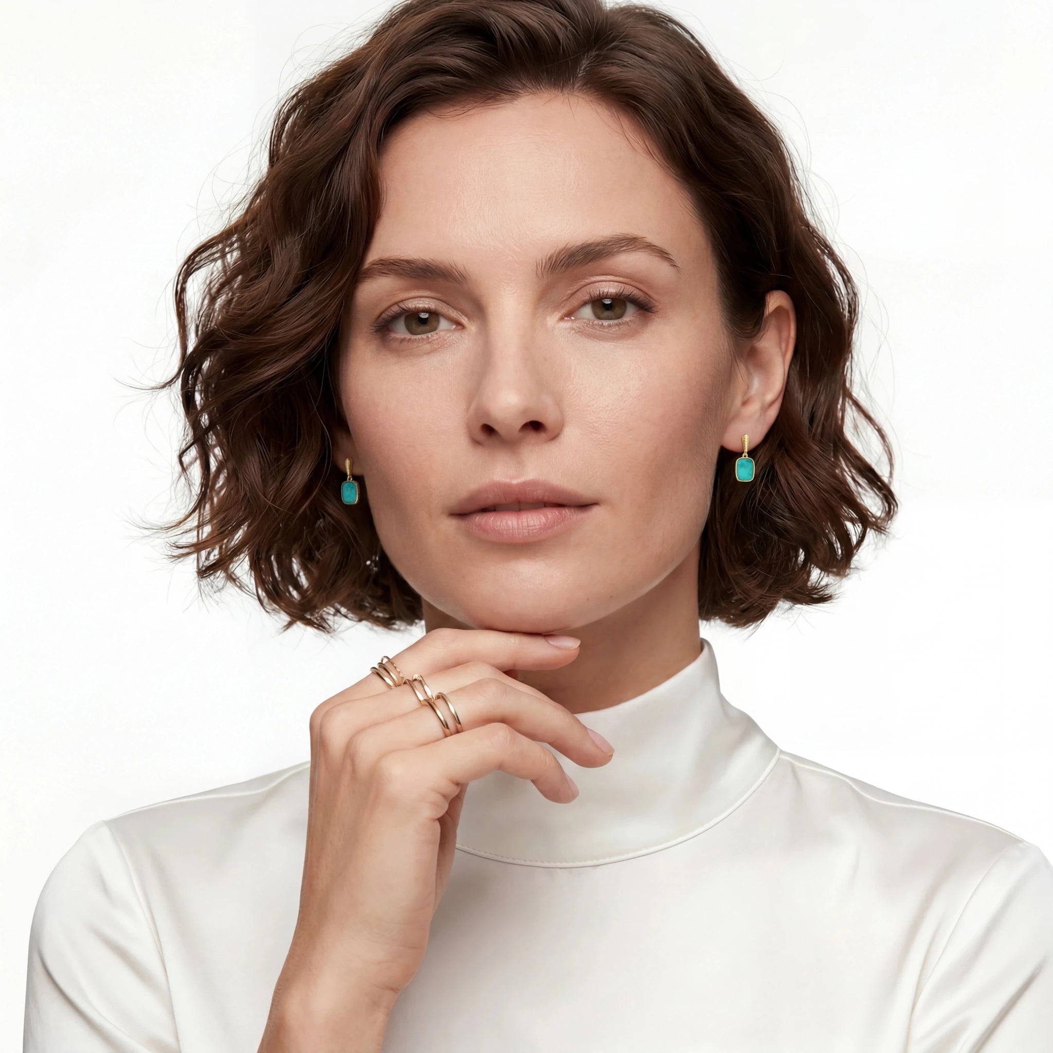 Australian Doublet Opal Earrings 14x9mm Blue Green Gold Plated with Cubic Zirconia | Australian Opal Cutters - Australian Opal Cutters and Pearl Divers