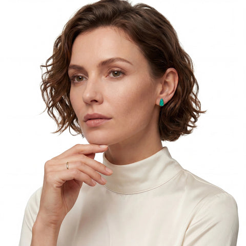 Australian Doublet Opal Earrings 25x15mm Green Blue Gold Plated Sterling Silver - Australian Opal Cutters and Pearl Divers