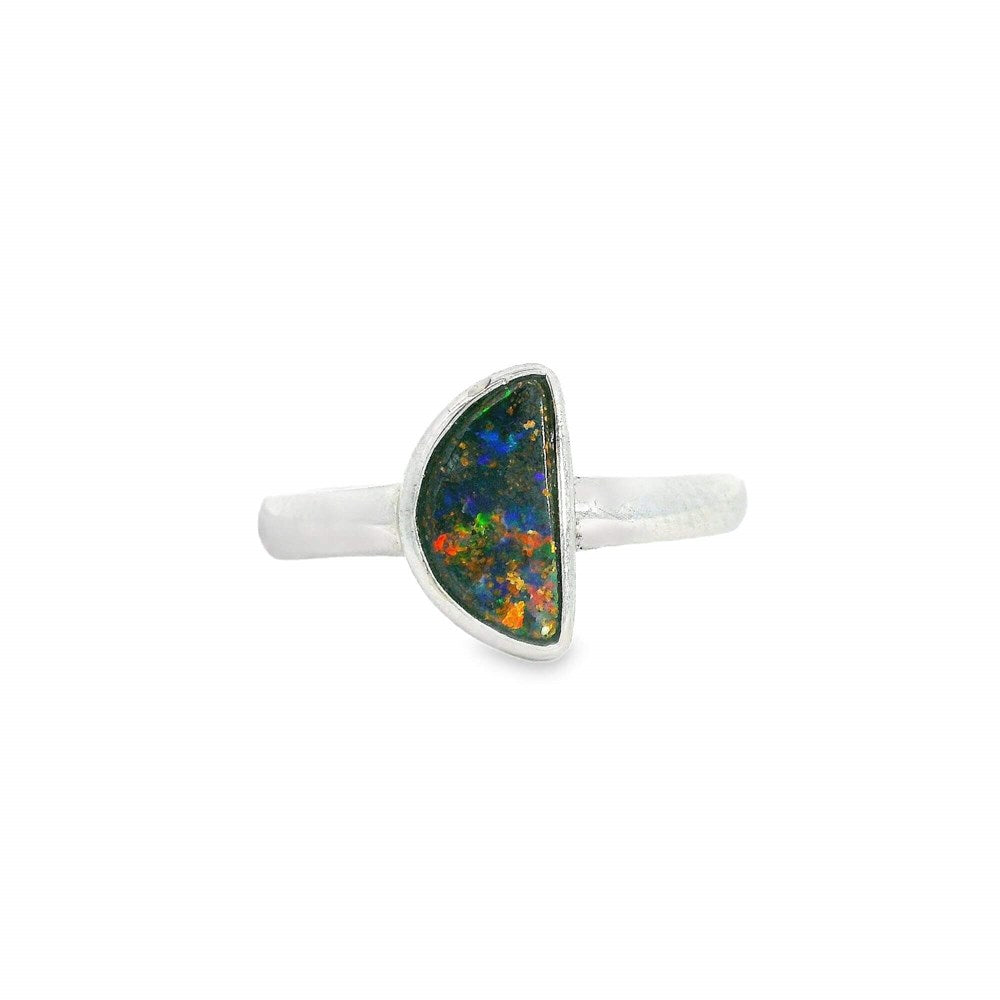 Australian Opal Boulder Ring set in Sterling Silver