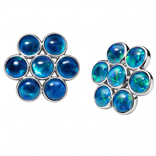 Triplet Opal Earrings in 925 Sterling Silver - Green-Blue - Australian Opal Cutters and Pearl Divers
