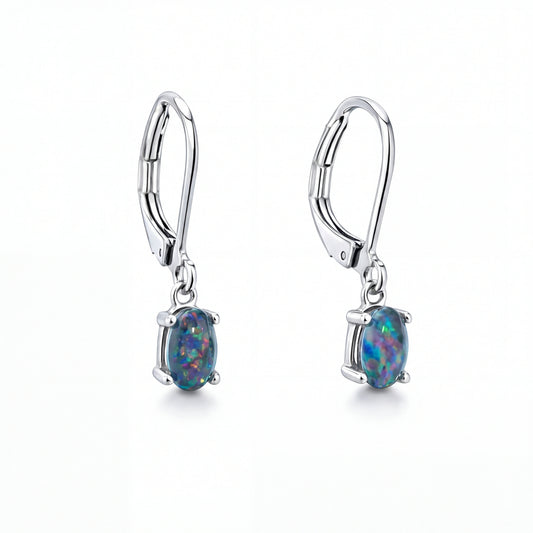 Triplet Opal Earrings in Stainless Steel - Multicolour