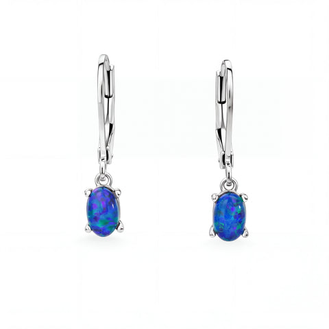 Black Opal Ring & Triplet Opal Earrings Set - Australian Opal Cutters and Pearl Divers