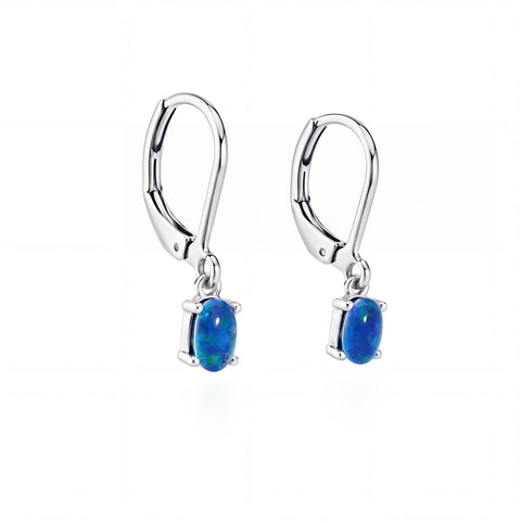 Black Opal Ring & Triplet Opal Earrings Set - Australian Opal Cutters and Pearl Divers
