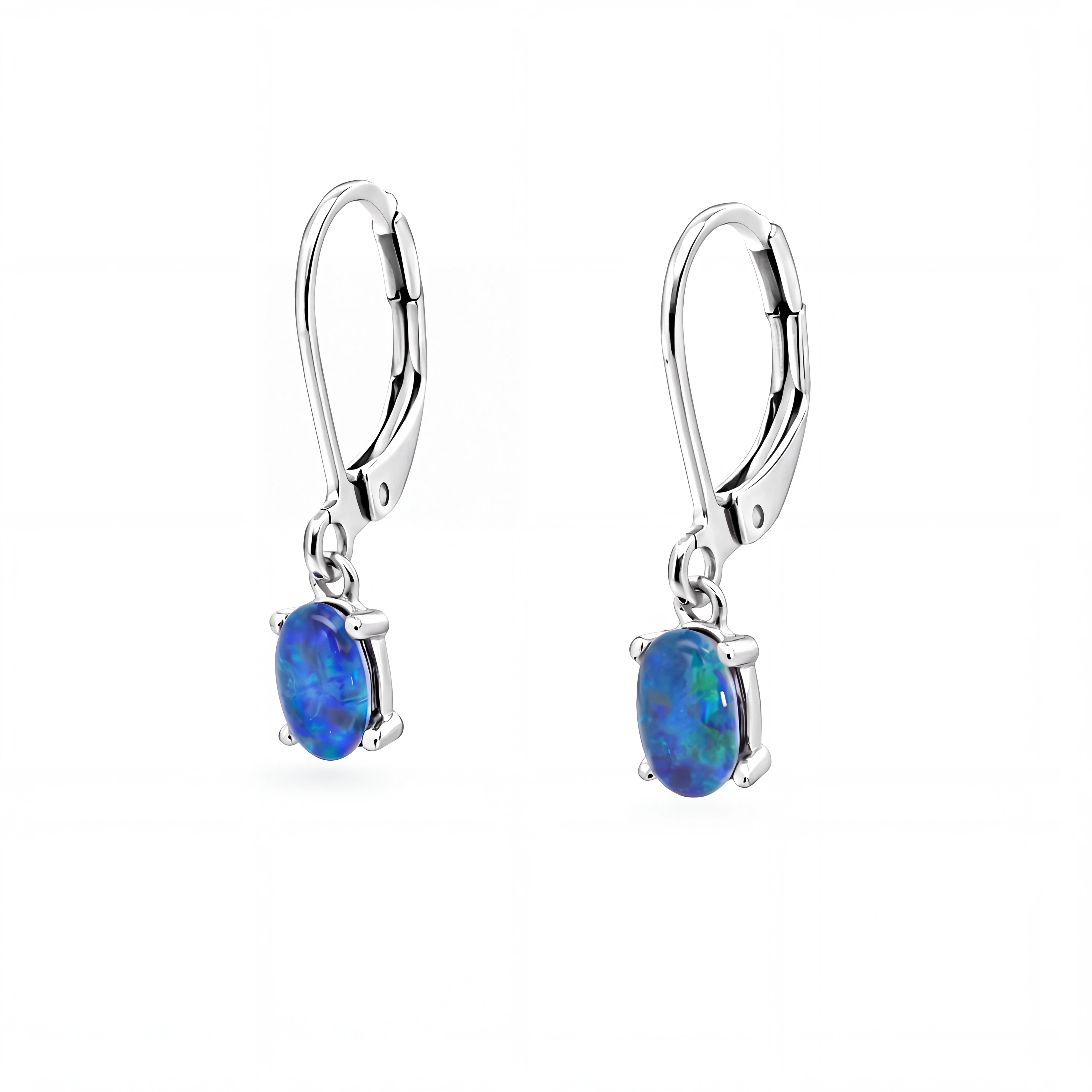 Black Opal Ring & Triplet Opal Earrings Set - Australian Opal Cutters and Pearl Divers