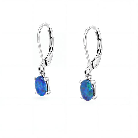 Black Opal Ring & Triplet Opal Earrings Set - Australian Opal Cutters and Pearl Divers