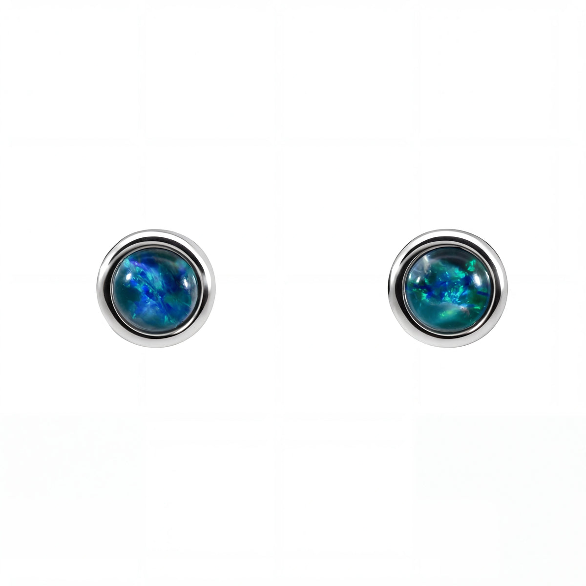 Triplet Opal Earrings in Stainless Steel - Multicolour