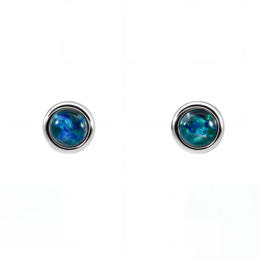 Triplet Opal Earrings in Stainless Steel - Multicolour