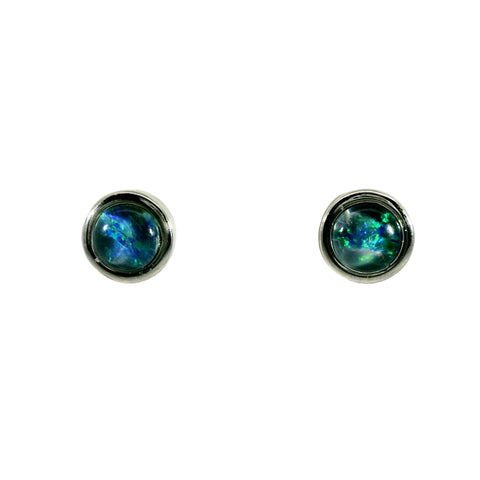 Triplet Opal Earrings in Stainless Steel - Multicolour