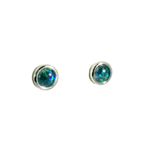 Triplet Opal Earrings in Stainless Steel - Multicolour
