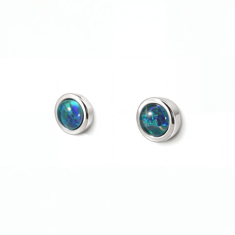 Triplet Opal Earrings in Stainless Steel - Multicolour