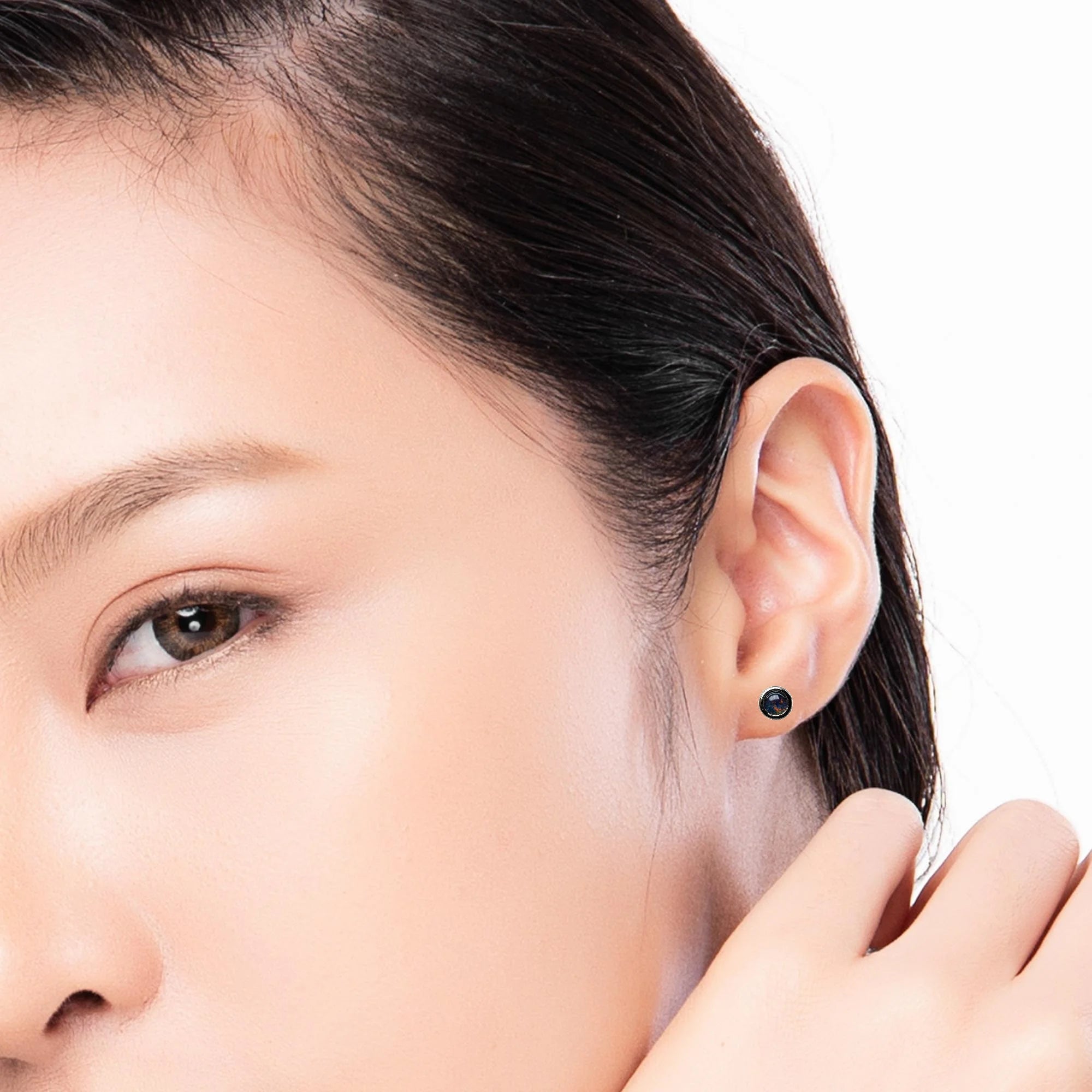 Triplet Opal Earrings in Stainless Steel - Multicolour