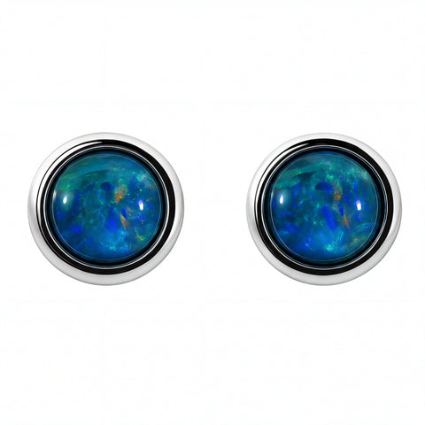 Triplet Opal Earrings in Stainless Steel