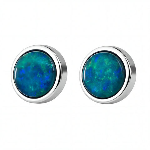 Triplet Opal Earrings in Stainless Steel