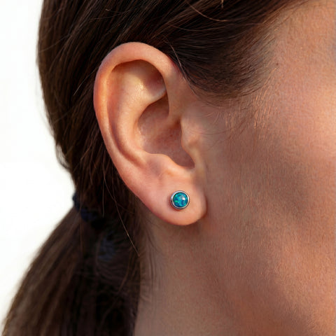 Triplet Opal Earrings in Stainless Steel