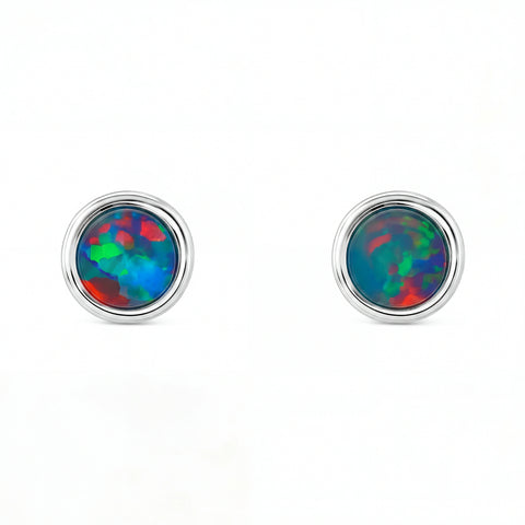 Triplet Opal Earrings in Stainless Steel