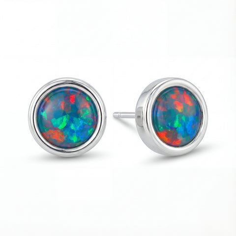 Triplet Opal Earrings in Stainless Steel