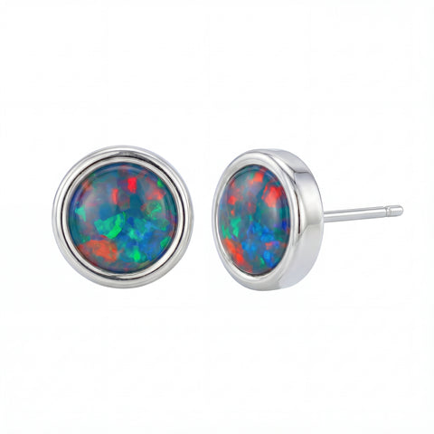 Triplet Opal Earrings in Stainless Steel