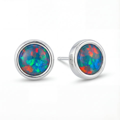 Triplet Opal Earrings in Stainless Steel - Multicolour_MC Multicolor
