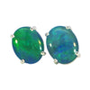 Triplet Opal Earrings in 925 Sterling Silver - Multicolour