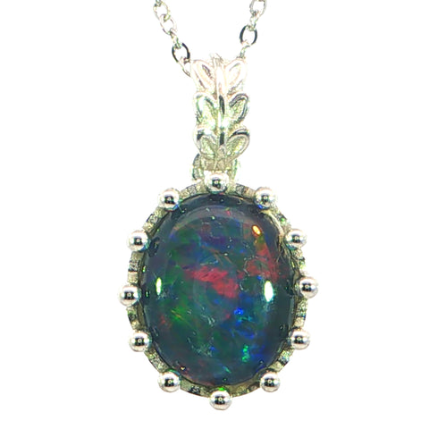 Triplet Opal Pendant in 925 Sterling Silver - Multicolour