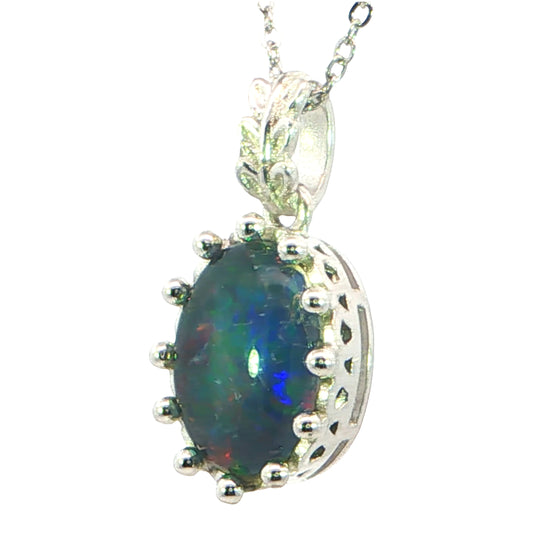 Triplet Opal Pendant in 925 Sterling Silver - Multicolour