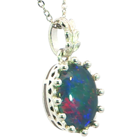 Triplet Opal Pendant in 925 Sterling Silver - Multicolour