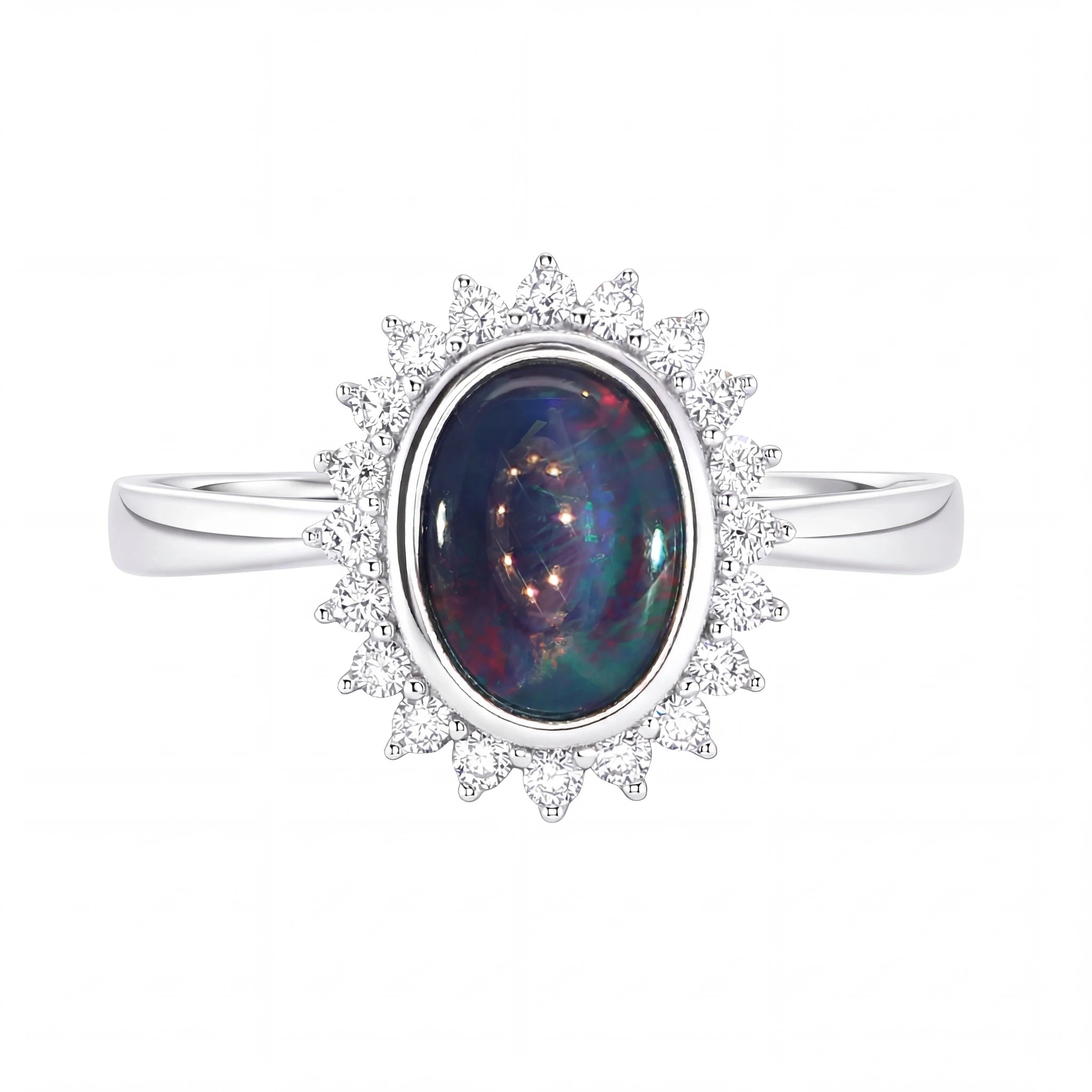 Triplet Opal Ring in 925 Sterling Silver - Multicolour - Australian Opal Cutters and Pearl Divers