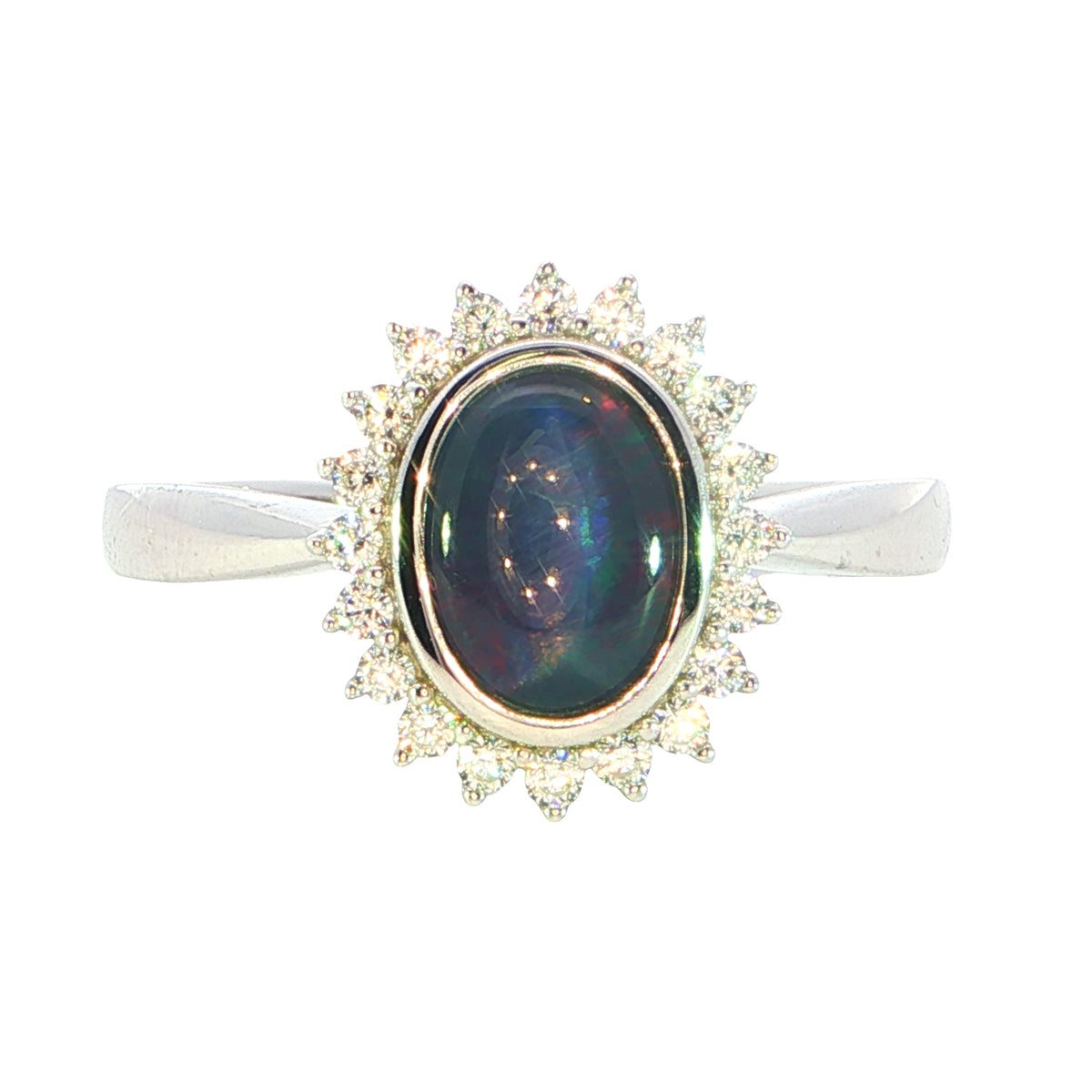 Triplet Opal Ring in 925 Sterling Silver - Multicolour