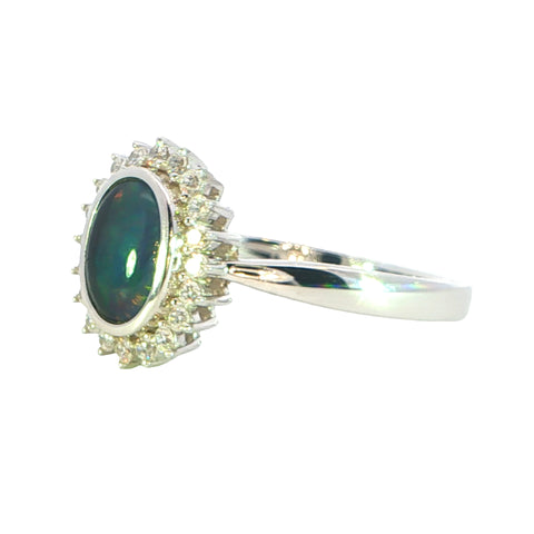 Triplet Opal Ring in 925 Sterling Silver - Multicolour