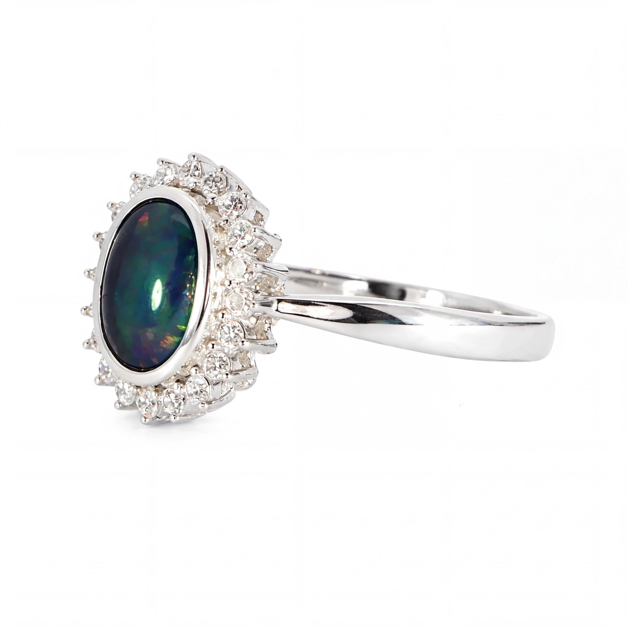 Triplet Opal Ring in 925 Sterling Silver - Multicolour - Australian Opal Cutters and Pearl Divers