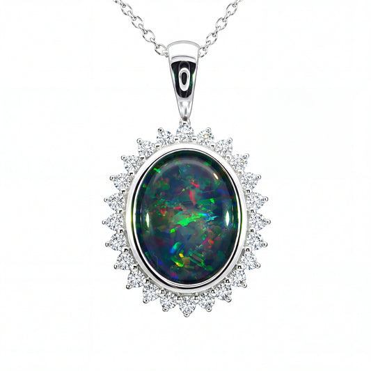 Triplet Opal Pendant in 925 Sterling Silver - Multicolour