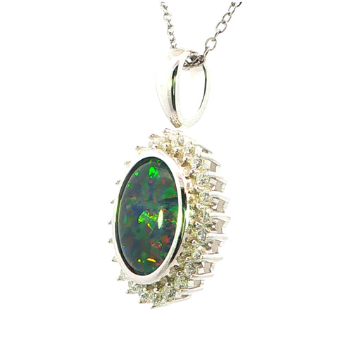 Triplet Opal Pendant in 925 Sterling Silver - Multicolour