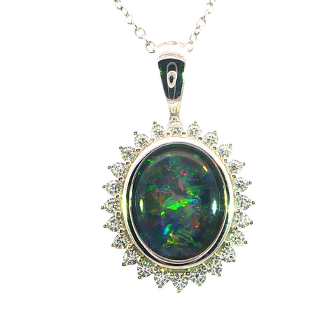 Triplet Opal Pendant in 925 Sterling Silver - Multicolour