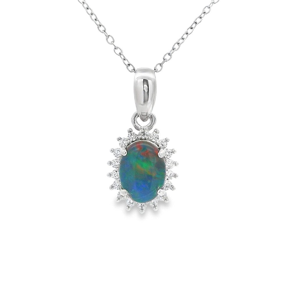 Australian Opal Triplet Pendant set in Sterling Silver