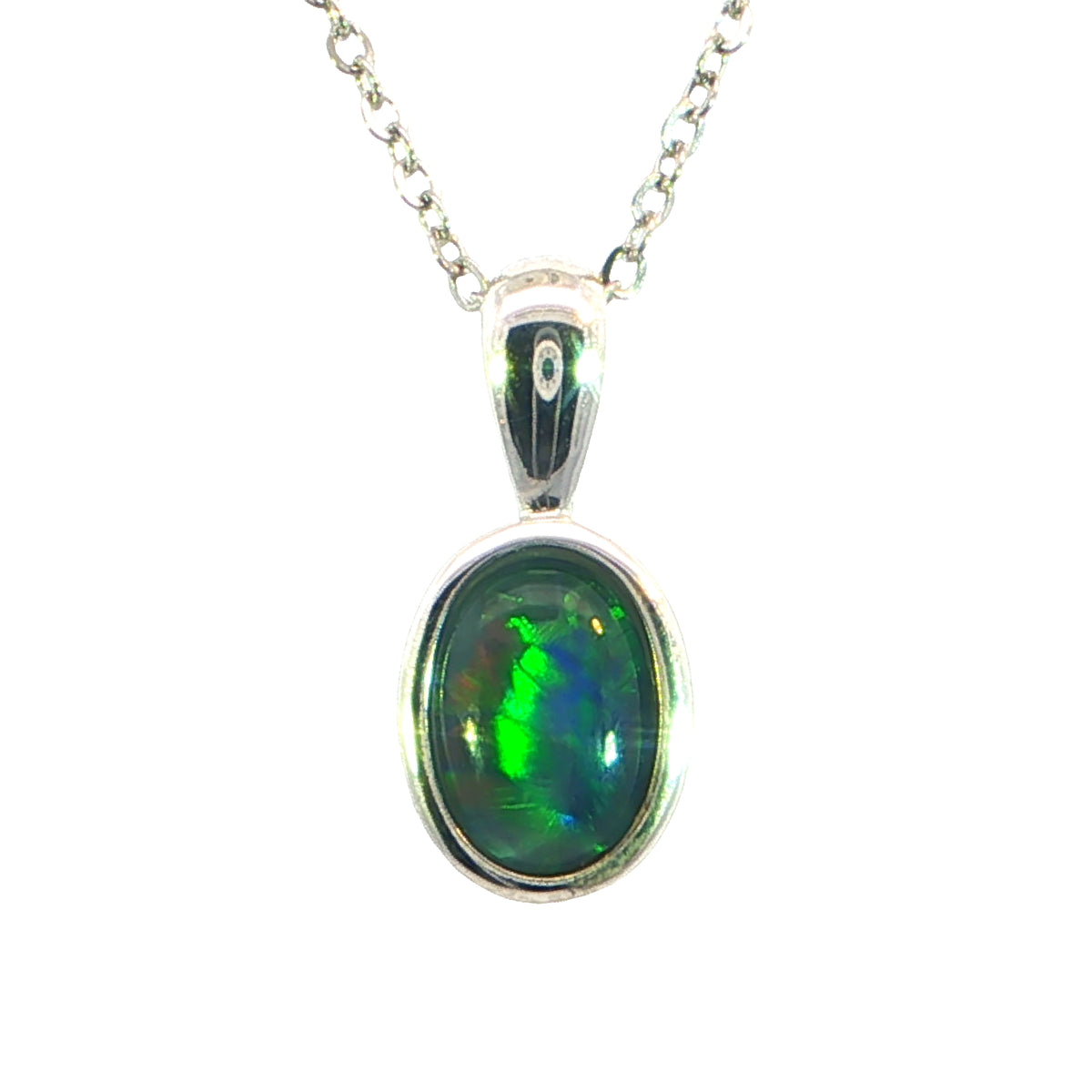Triplet Opal Pendant in 925 Sterling Silver - Multicolour
