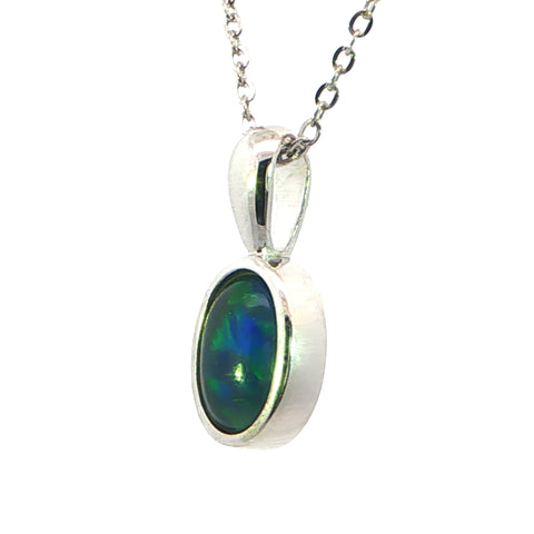Triplet Opal Pendant in 925 Sterling Silver - Multicolour