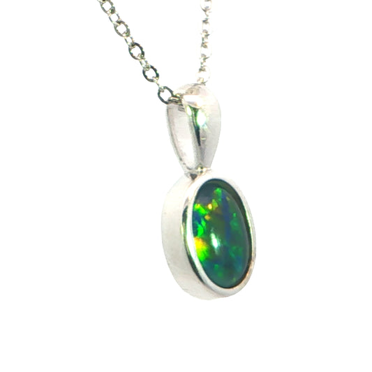 Triplet Opal Pendant in 925 Sterling Silver - Multicolour