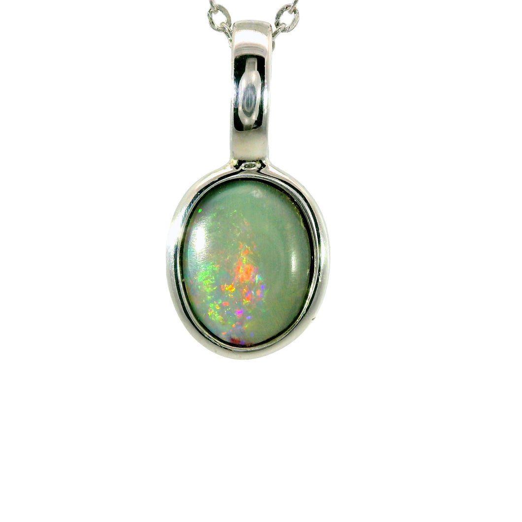 Black Opal Pendant in 925 Sterling Silver - Multicolour