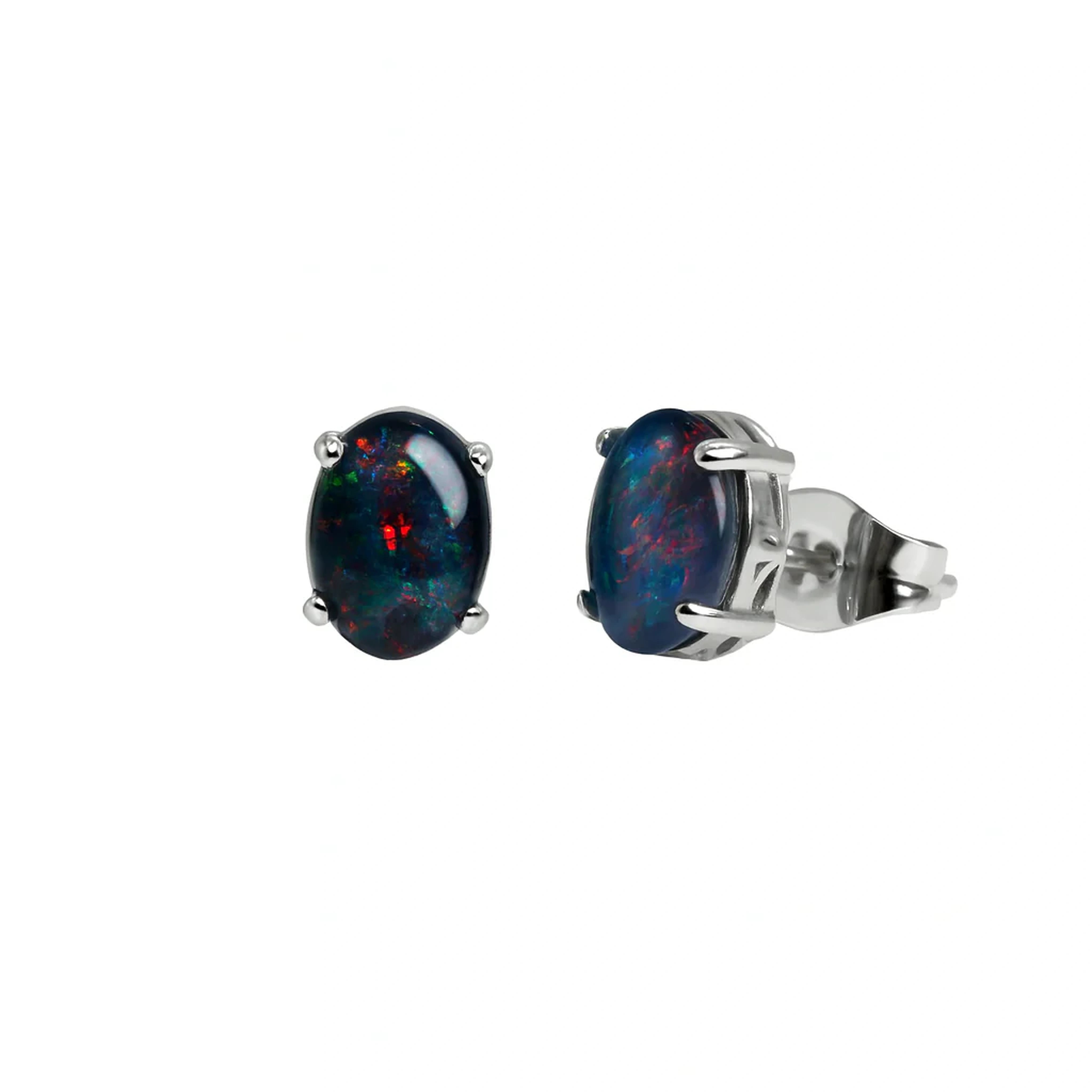 Triplet Opal Earrings in Stainless Steel - Multicolour