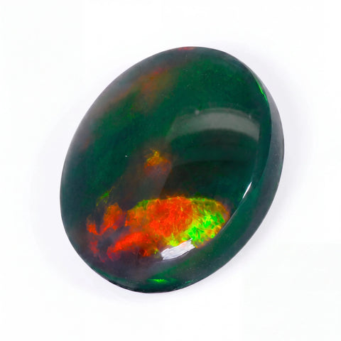 Multicoloured gemstone on a white background