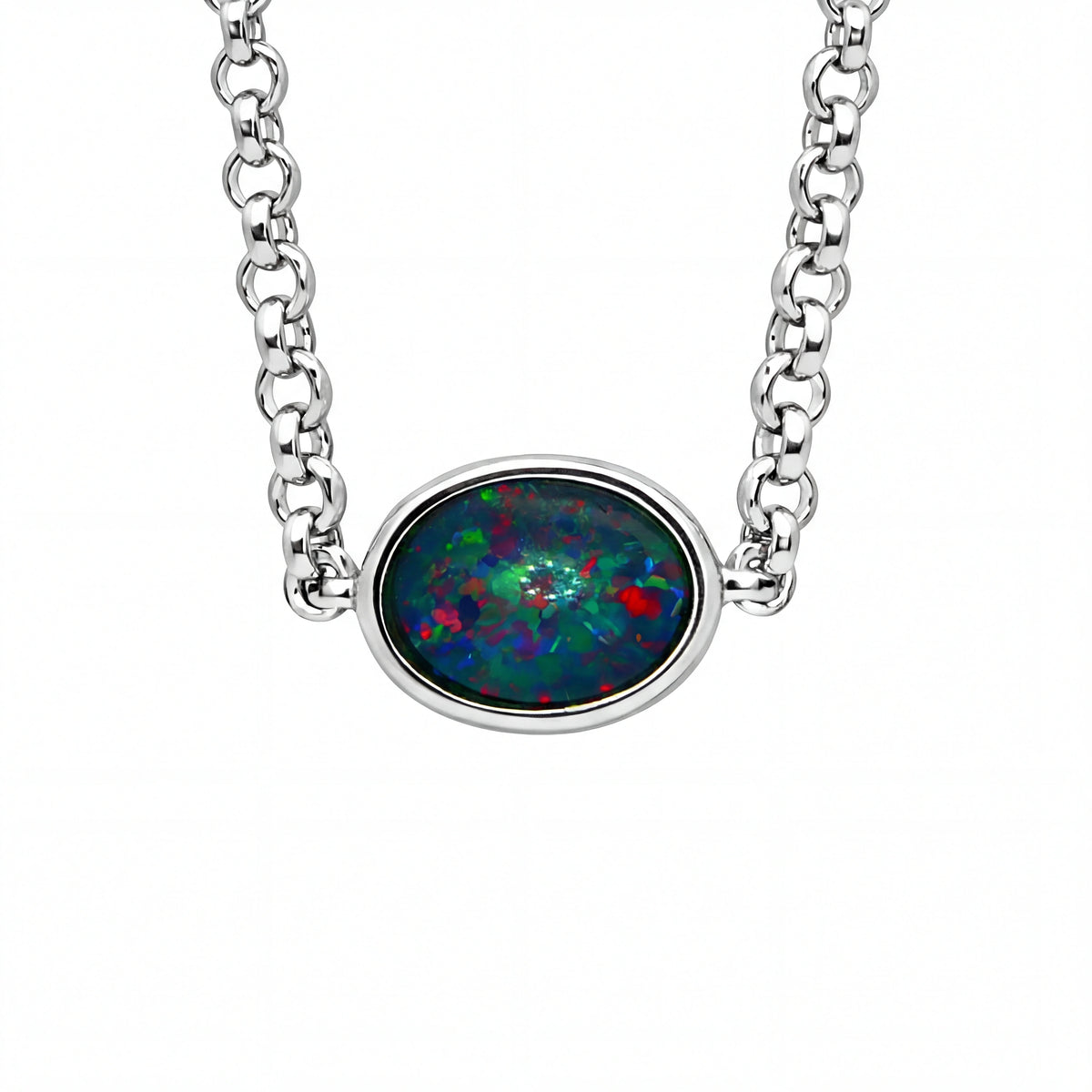 Triplet Opal Bracelet in 925 Sterling Silver - Multicolour