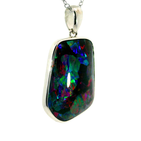 Triplet Opal Pendant in 925 Sterling Silver - Multicolour
