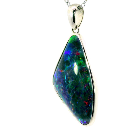Triplet Opal Pendant in 925 Sterling Silver - Multicolour