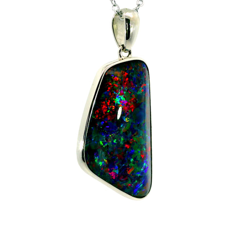 Triplet Opal Pendant in 925 Sterling Silver - Multicolour