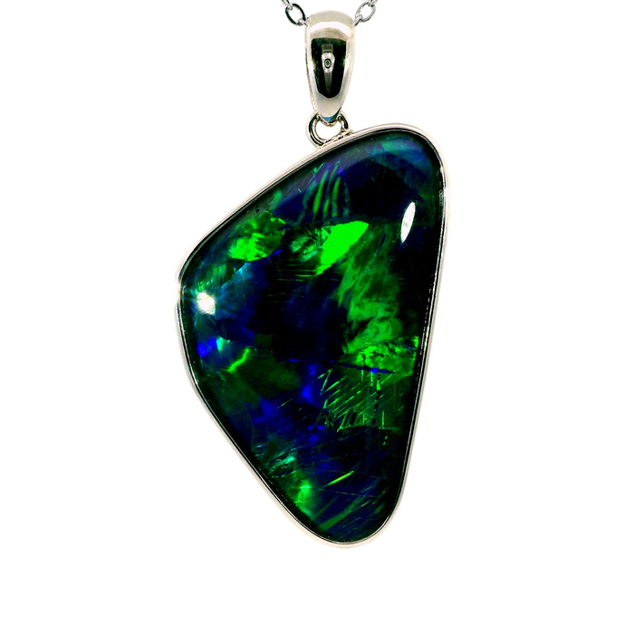 Triplet Opal Pendant in 925 Sterling Silver - Green-Blue